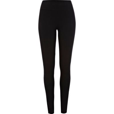 Black jersey high waisted extra long leggings